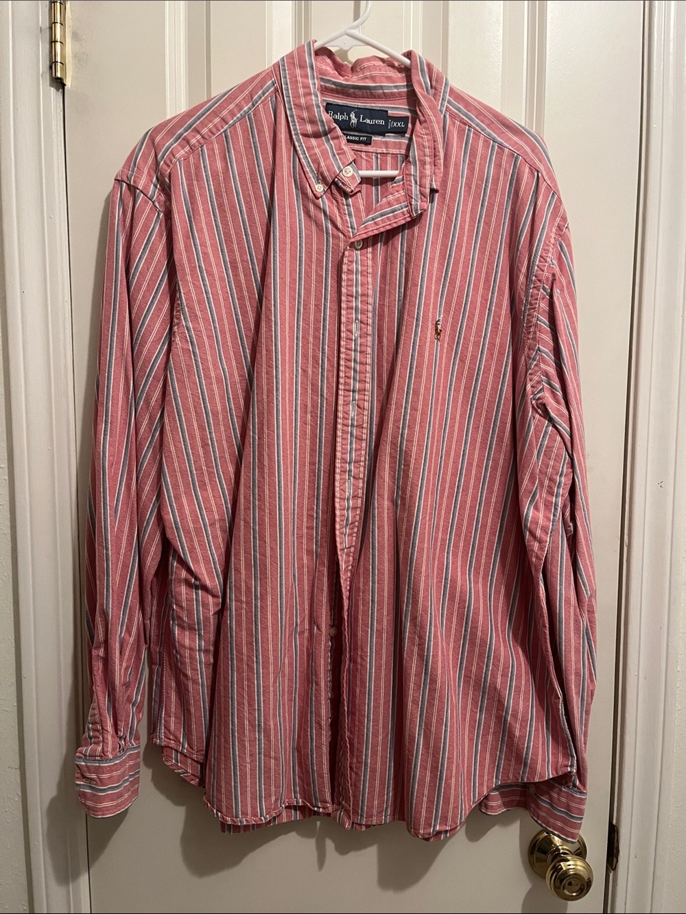 Ralph Lauren Men’s Pink & White Striped Button-Down Shirt